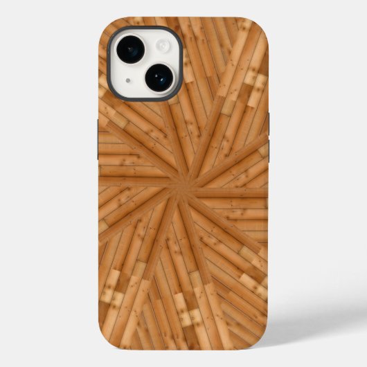 Coques Case-Mate iPhone Terrasse - Mosaïque de Sunburst en bois (Verso)