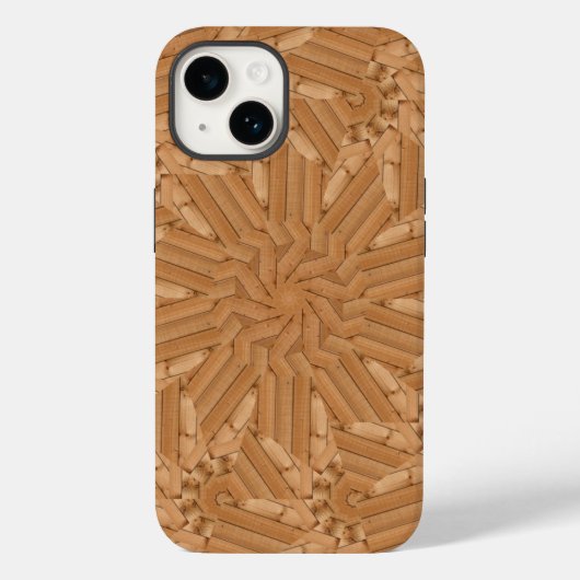 Coques Case-Mate iPhone Terrasse - Mosaïque de Sunburst en bois (Verso)