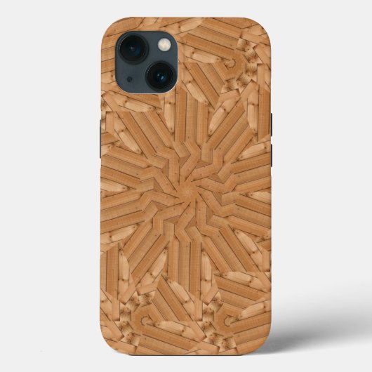 Coques Case-Mate iPhone Terrasse - Mosaïque de Sunburst en bois (Verso)
