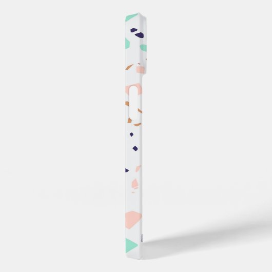 Coques Case-Mate iPhone Terrazzo blanc rousse menthe monogramme initial (Verso / Droite)