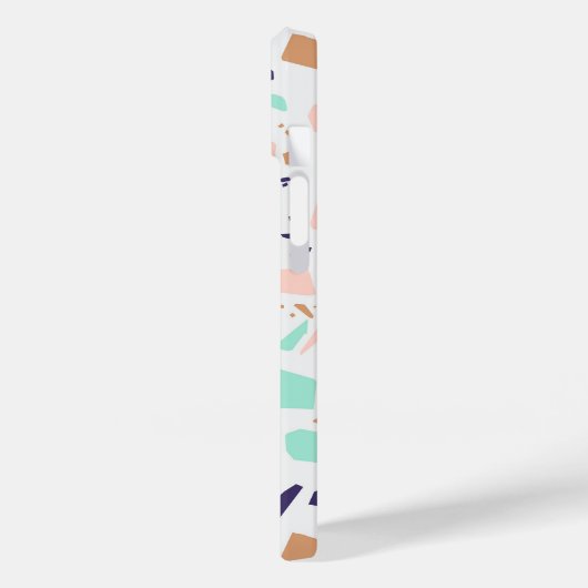 Coques Case-Mate iPhone Terrazzo blanc rousse menthe monogramme initial (Verso / Gauche)