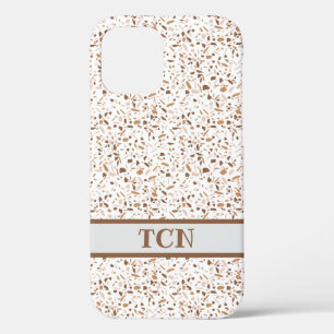Case-Mate iPhone Case Terrazzo personnalisé Brown et beige et blanc