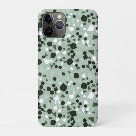 Coques Case-Mate iPhone Terrazzo vert et blanc Minimal moderne Coque-Mate (Dos)