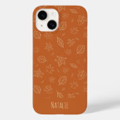 Coques Case-Mate iPhone Terre Brown Feuilles Motif (Verso)