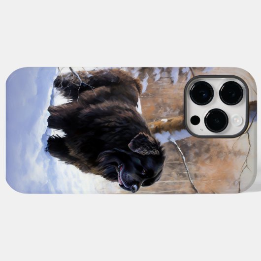Coques Case-Mate iPhone Terre-Neuve Laissons neiger Noël (Verso (horizontal))
