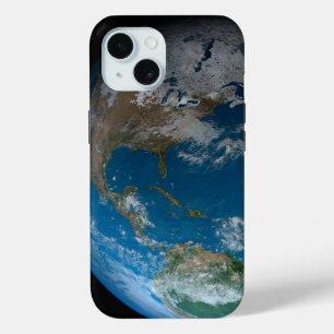 Coque Pour iPhone 15 Terre Pleine Avec Amérique Du Nord Et Du Sud.