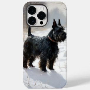 Coque Pour Pour iPhone 14 Pro Max Térrier Écossais Noël Laissez Tomber la Neige