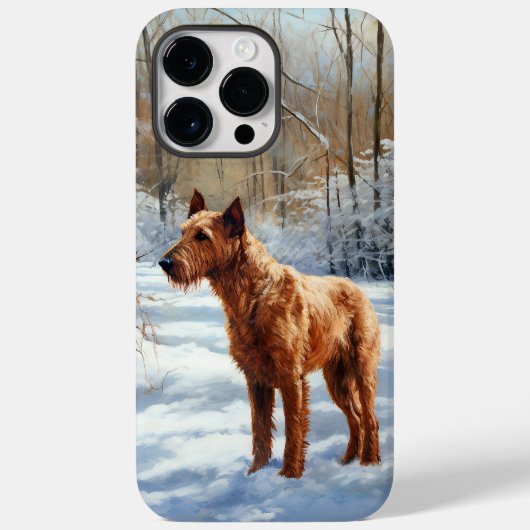 Coques Case-Mate iPhone Terrier Irlandais Noël Il neige (Verso)