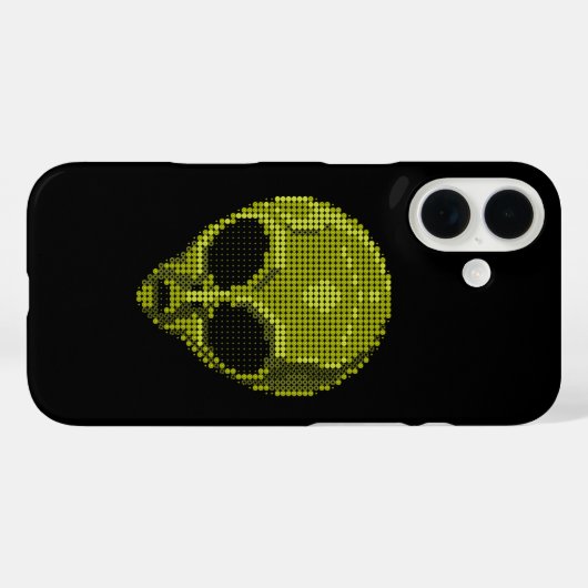 Coques Case-Mate iPhone Tête Alien verte (Verso (horizontal))