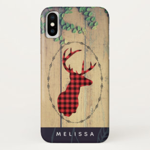 Case-Mate iPhone Case Tête de cerf avec Antlers sur des plateaux en bois