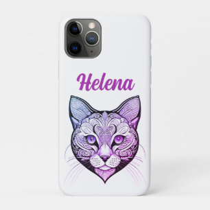 Case-Mate iPhone Case Tête de chat dégradé de couleurs bleu-violet