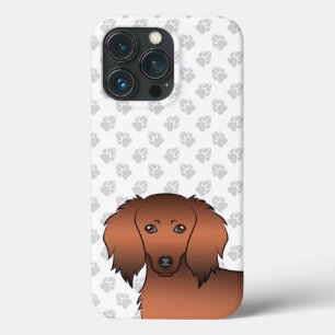 Case-Mate iPhone Case Tête de chien cartoon de teckel à poil long rouge