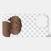 Coques Case-Mate iPhone Tête de chien de dessin animé teckel à longs poils (Verso (horizontal))