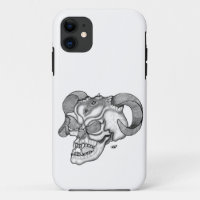 Tête de diable crâne noir et blanc