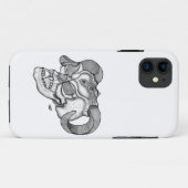 Coques Case-Mate iPhone Tête de diable crâne noir et blanc (Dos (Horizontal))