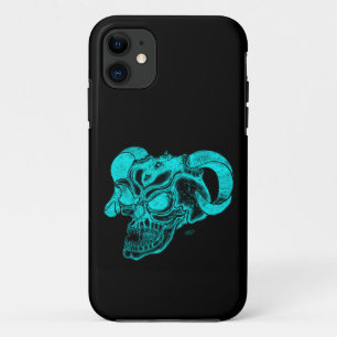 Coques Pour iPhone Tête de diable crâne noir et vert