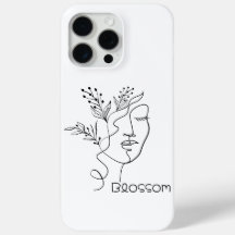 Tête de femme en ligne artistique Blossom Élégante