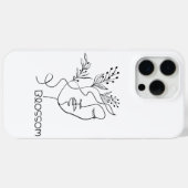 Coques Case-Mate iPhone Tête de femme en ligne artistique Blossom Élégante (Verso (horizontal))