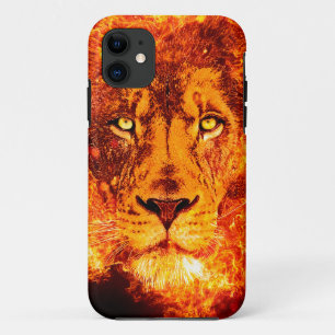 Case-Mate iPhone Case Tête de Lion Flamboyant Rouge Noir Orange