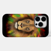 Coques Case-Mate iPhone Tête de lion Rasta rouge jaune vert dessin Jamaïqu (Verso (horizontal))