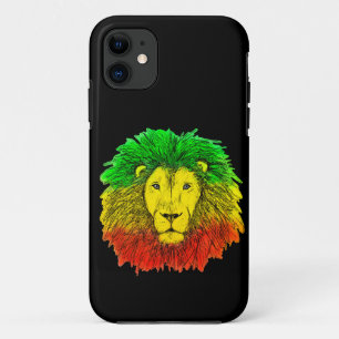 Case-Mate iPhone Case Tête de lion rasta rouge jaune vert dessin Jamaïqu