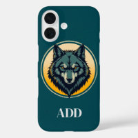 Tête de loup avec un fond circulaire