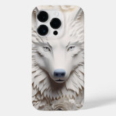 Coques Case-Mate iPhone Tête de loup blanc 3D (Verso)