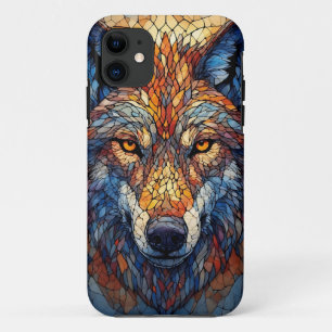 Case-Mate iPhone Case Tête de loup en vitrail coloré