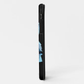 Coques Case-Mate iPhone Tête de loup géométrique bleue (Dos/Gauche)