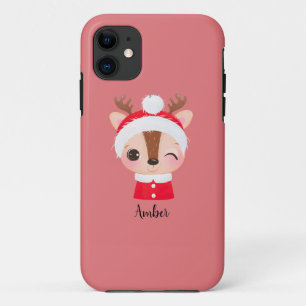 Case-Mate iPhone Case Tête de renne de Père Noël Noël mignonne