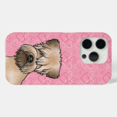 Coques Case-Mate iPhone Tête De Terrier Roue Sur Coeurs Roses (Verso (horizontal))