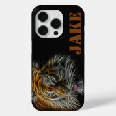 Coques Case-Mate iPhone Tête de tigre néon abstrait pour iPhone 15 Pro (Verso)