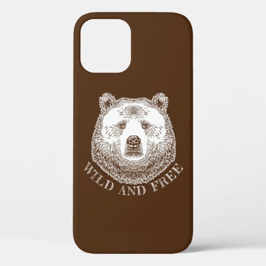 Coques Case-Mate iPhone Tête D'Ours, Sauvage Et Libre, Illustration Dessin (Verso)