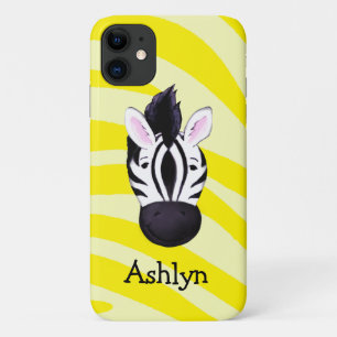 Case-Mate iPhone Case Tête Zebra sur l'impression jaune nom personnalisé