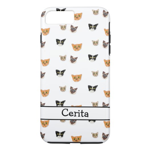 Coques Case-Mate iPhone Têtes heureuses de chat - motif (Dos)