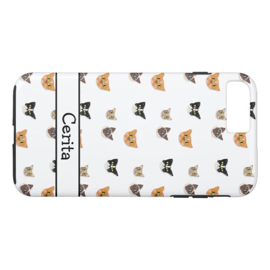 Coques Case-Mate iPhone Têtes heureuses de chat - motif (Dos (Horizontal))