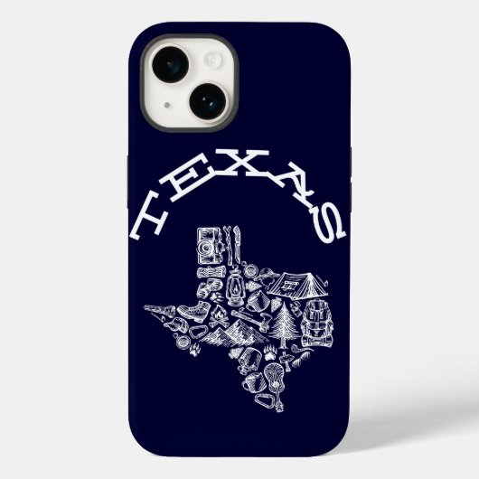 Coques Case-Mate iPhone Texas Phone Cover Navy Blue Hetch Style (Verso)