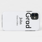 Coques Case-Mate iPhone texte de félicitations de fin d'études avec nom da (Dos (Horizontal))