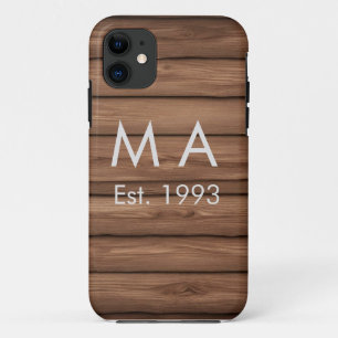 Case-Mate iPhone Case Texte de lettre de nom année date bohème rustique
