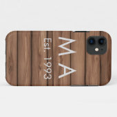 Coques Case-Mate iPhone Texte de lettre de nom année date bohème rustique (Dos (Horizontal))