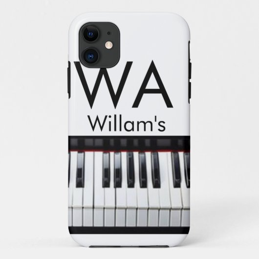 Coques Case-Mate iPhone Texte de nom de lettre initiale de monogramme musi (Dos)