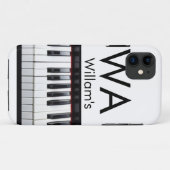 Coques Case-Mate iPhone Texte de nom de lettre initiale de monogramme musi (Dos (Horizontal))