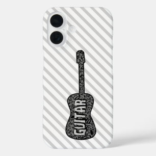 Coques iPhone 16 Texte des notes de musique de guitare