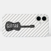 Coques Case-Mate iPhone Texte des notes de musique de guitare (Verso (horizontal))