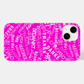 Coques Case-Mate iPhone Texte du Merci - texte multilangue - texte rose (Verso (horizontal))