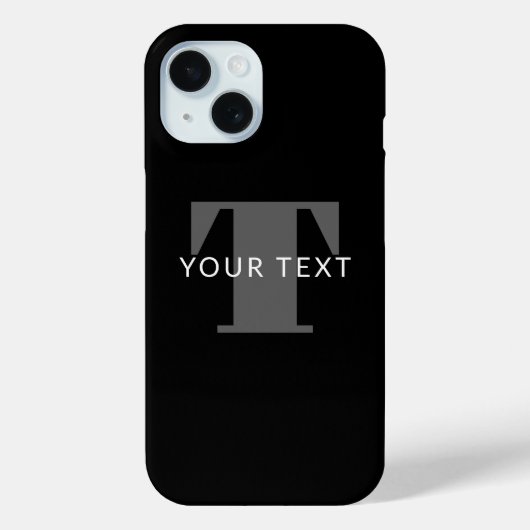 Coques Case-Mate iPhone Texte éditable gras | Noir Blanc & Gris (Verso)