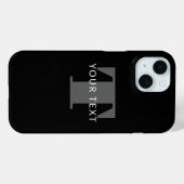 Coques Case-Mate iPhone Texte éditable gras | Noir Blanc & Gris (Verso (horizontal))