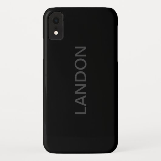 Coques Case-Mate iPhone Texte éditable moderne | Gris foncé et noir (Dos)