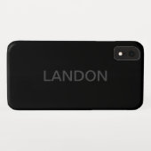Coques Case-Mate iPhone Texte éditable moderne | Gris foncé et noir (Dos (Horizontal))