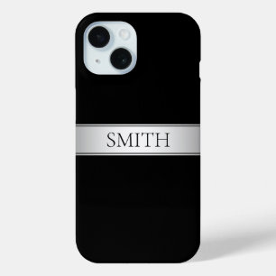 Coque Pour iPhone 15 Texte et couleurs modifiables   Rayure de dégradé 